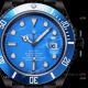 2021! Super Clone Rolex Blaken Submariner Watch Cal.2824 Movement DLC Steel Blue Bezel Blue Dial (2)_th.jpg